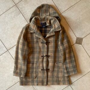 Faconnable Tan Plaid duffle coat